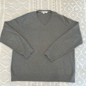 Mens Grey Calvin Klein V-Neck Sweater XL